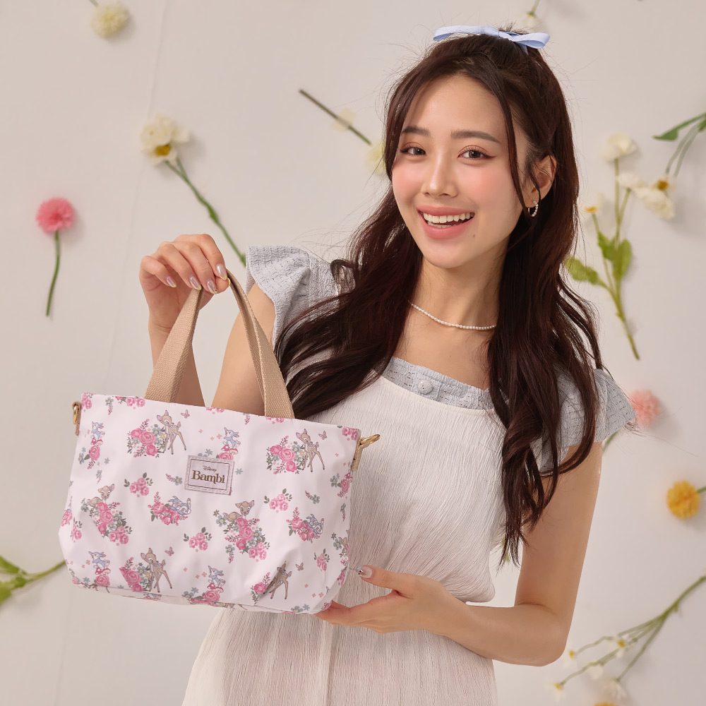 【kiki STUDIO】DISNEY小鹿斑比-兩用手提包-米