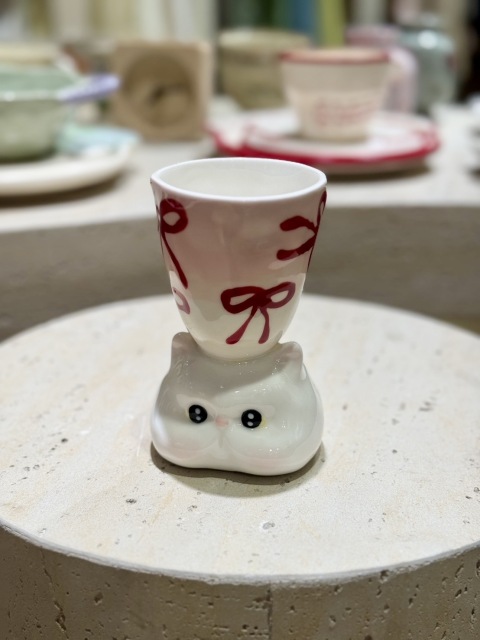 【小北門限定好物】Bisou Bisou LABEL 蝴蝶結貓咪造型杯