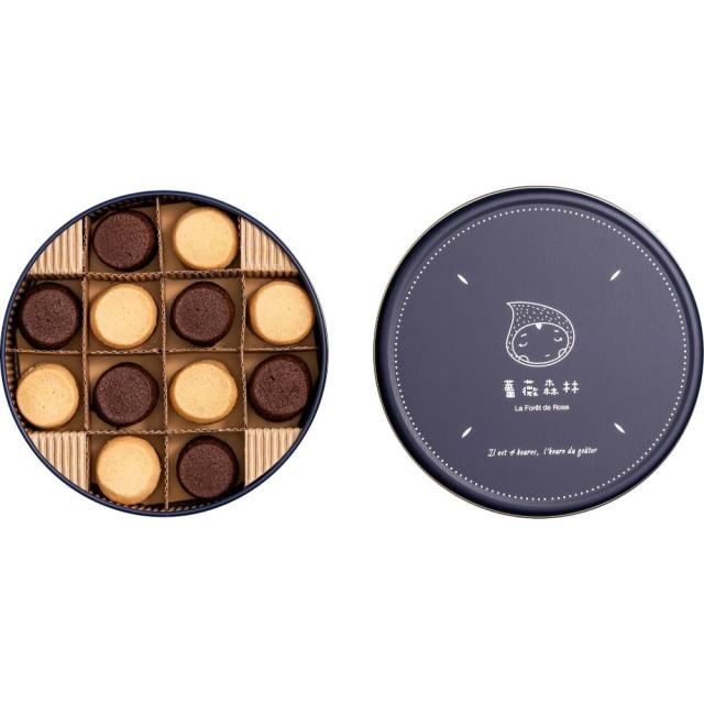 【超市點點好物】薔薇森林２４入法式小圓餅禮盒香草+巧克力