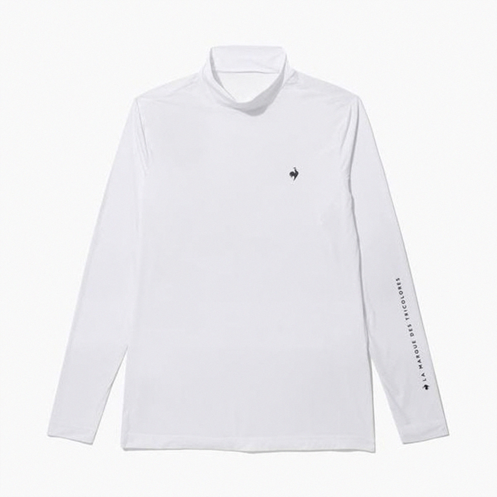 【LE COQ SPORTIF GOLF】男款白色韓系舒適涼感百搭微高領內搭衣