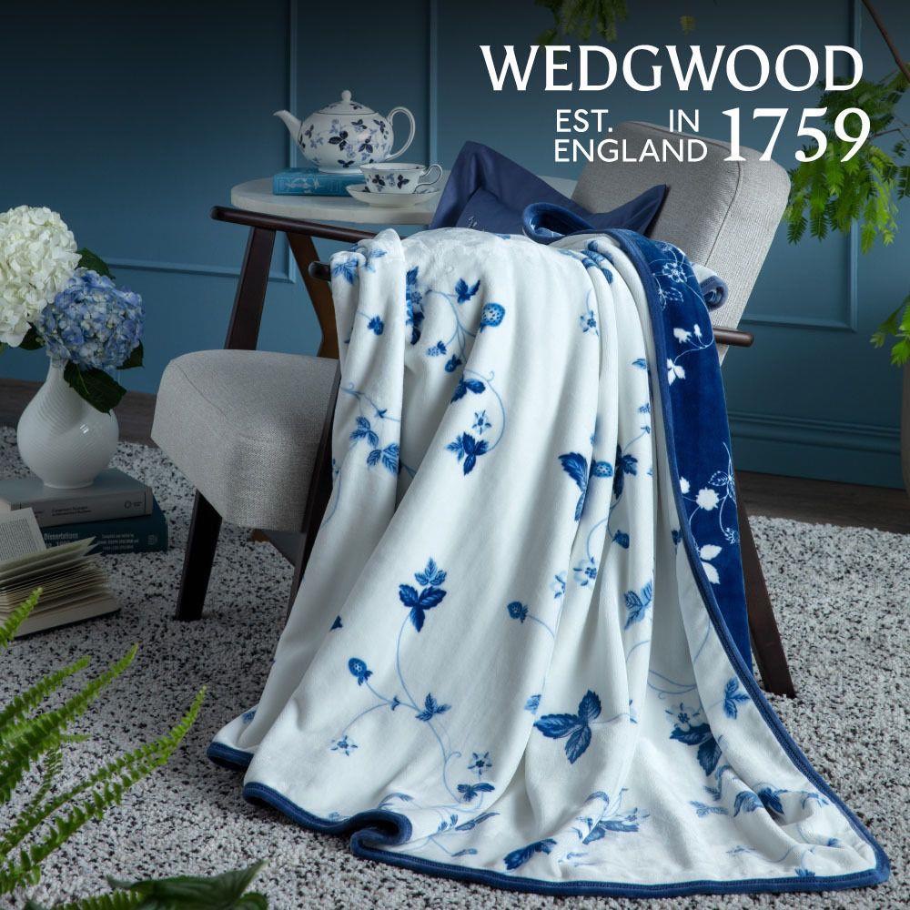 【南西WEDGWOOD】超細纖維印花雙層雙面印花厚毛毯加同款印花雙層旅行毯