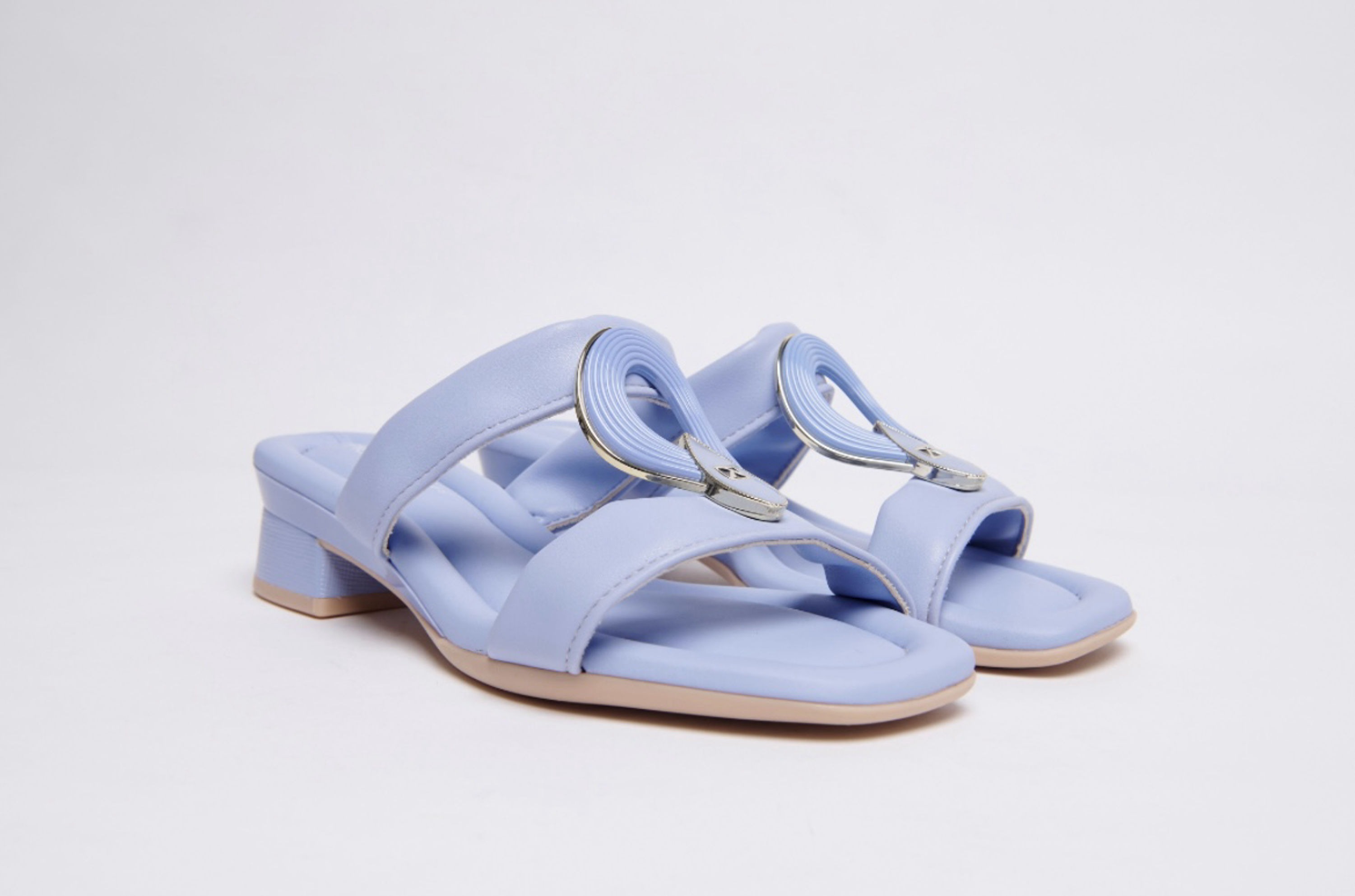 【be;eza】Ella Sandal 優雅微跟涼鞋 晴天藍-37