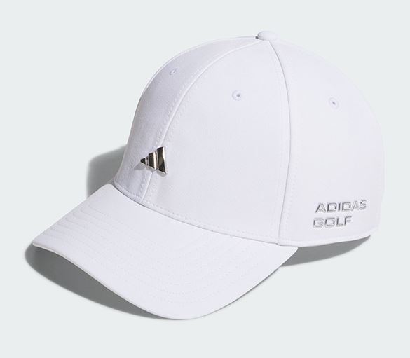 【ADIDAS GOLF】WIND.RDY 金屬感高爾夫球帽(女)-白