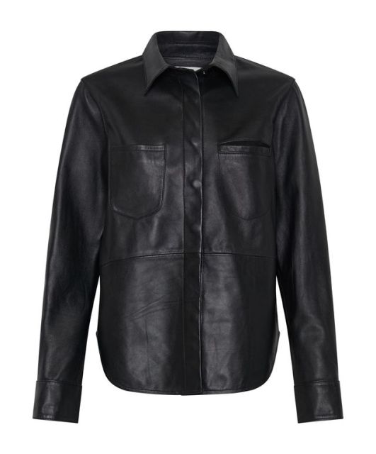 【黑五酷一點】Sofia Cut Out 黑色皮革襯衫