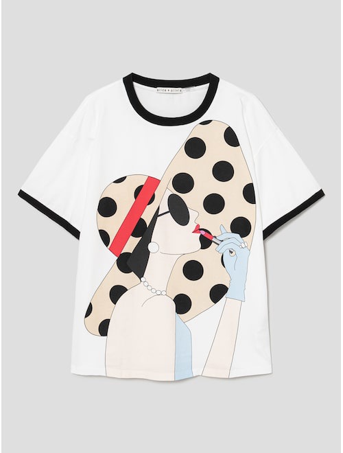 *【a+o】EVAN STACEYFACE 對比色滾邊短袖 T-Shirt