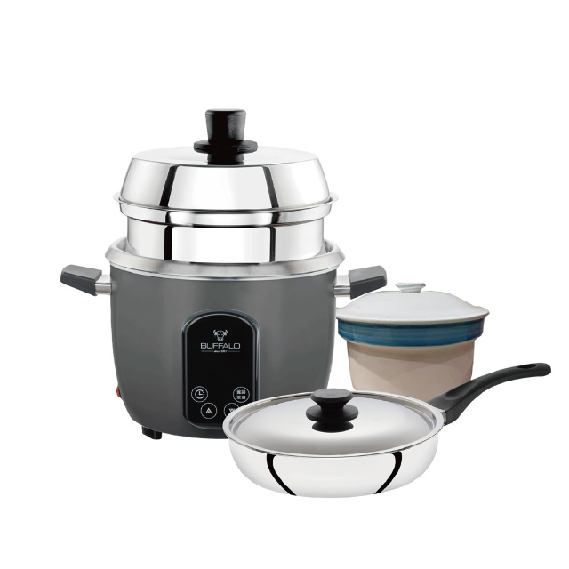 【超級點數盛點】牛頭牌炊具 微電鍋電鍋10人份+雅登歐風不沾平鍋26cm