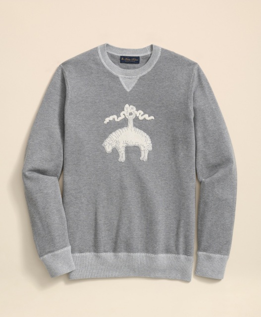 【銀品格調】Brooks Brothers -南西獨家-圓領LOGO羊毛針織上衣