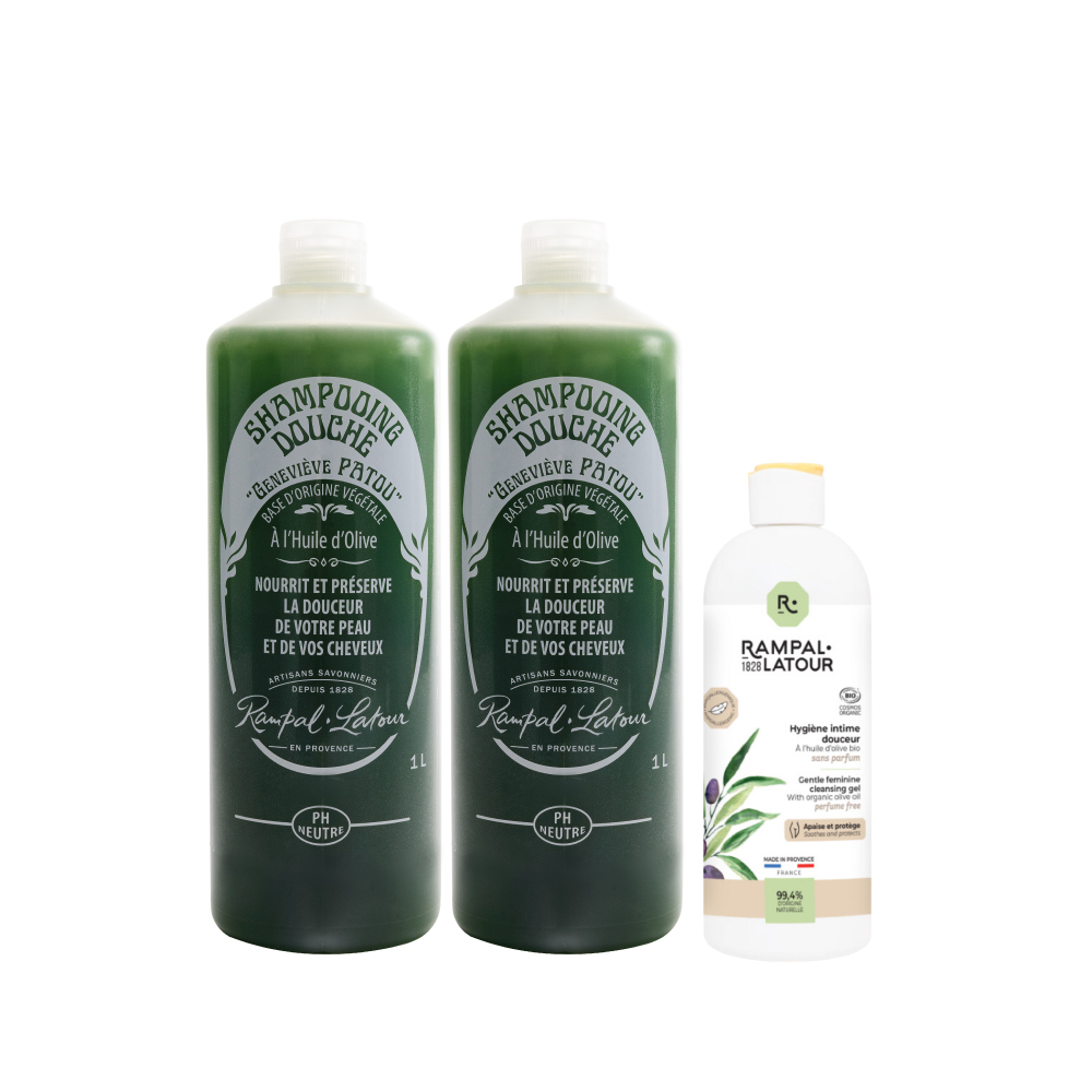 【台中店-南法香頌】歐巴拉朵特級橄欖油沐浴乳1L*2+私密沐浴露500ml