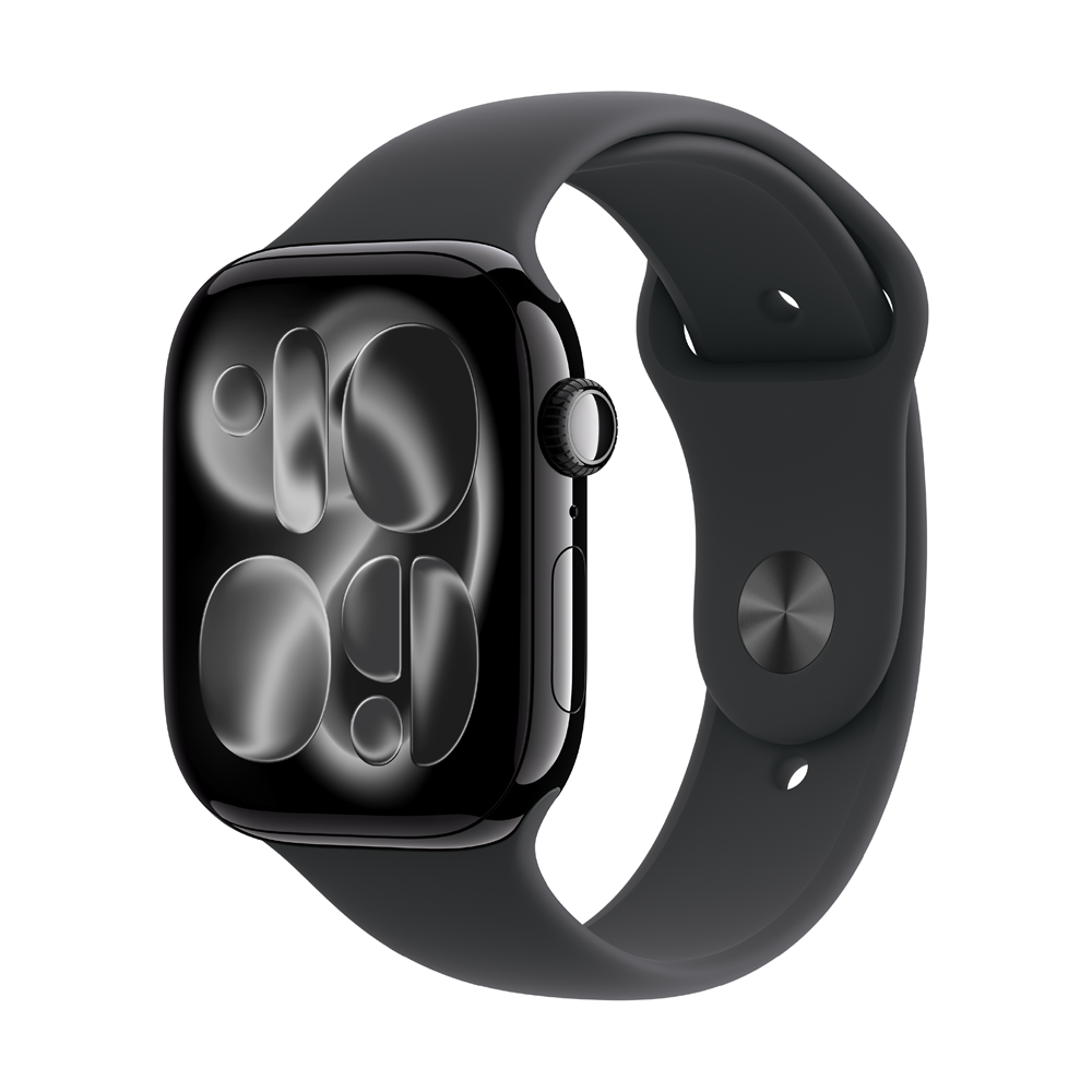 AppleWatchS11 46mm曜石黑鋁金黑運動型錶帶M/L MEUX4＋殼