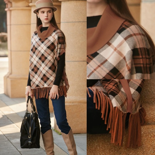 (西門)【降溫保暖】Kinloch Anderson 立領流蘇斗篷針織衫